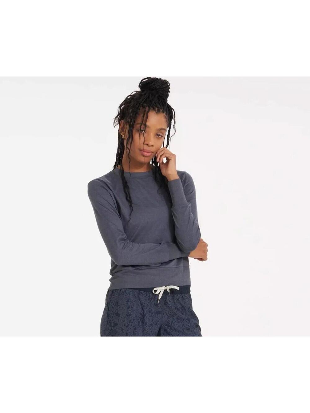 Vuori Daydream Crew Heather Navy size XS. More of a Lightweight Long Sleeve. Co - Picture 5 of 6